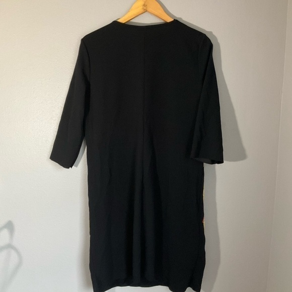 ZARA Geometric gold designs Basic Tunic Black Dress size Large D146 - Picture 5 of 7